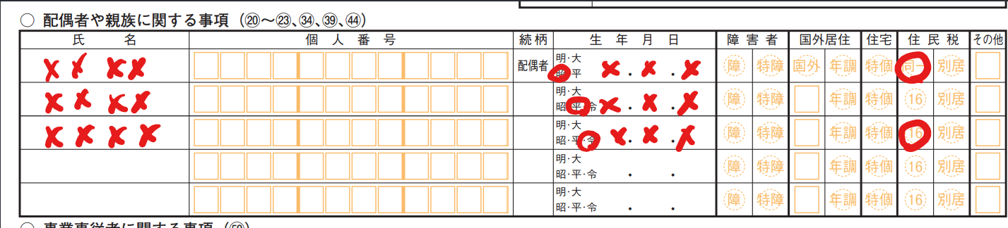 確定申告書　第二表の書き方